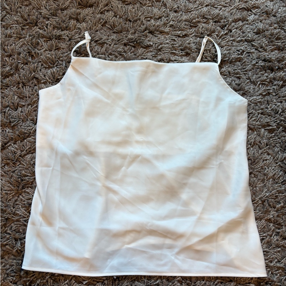 Banana Republic Silky Satin Sleeveless Top Tank Cami White Small